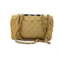 Chanel Jumbo Flap Rafia Cammello