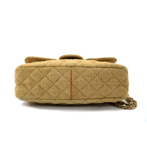 Chanel Jumbo Flap Rafia Cammello