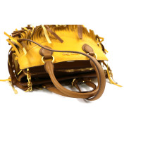 Miu Miu Shopping Pelle Marrone Giallo