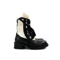 Dior Stivaletti Tela e Pelle Beige e Nero