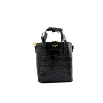 Saint Laurent Tote Bag Mini Toy Pelle Effetto Cocco Nera