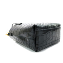 Saint Laurent Tote Bag Mini Toy Pelle Effetto Cocco Nera