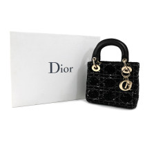 Dior Lady Dior Mini Tessuto Nero e Bianco