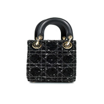 Dior Lady Dior Mini Tessuto Nero e Bianco