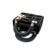 Dior Lady Dior Mini Tessuto Nero e Bianco
