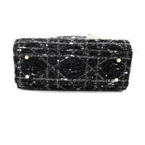 Dior Lady Dior Mini Tessuto Nero e Bianco