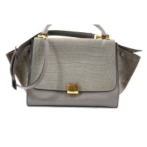 Celine Trapeze Pelle Grigia