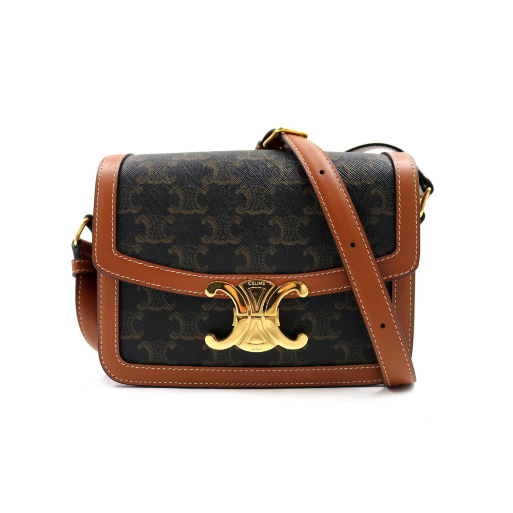 Celine Triomphe Classique Tela Marrone