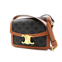 Celine Triomphe Classique Tela Marrone