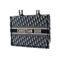 Dior Book Tote Tela Oblique Blu