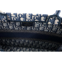 Dior Book Tote Tela Oblique Blu