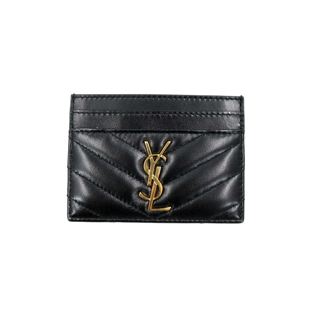 Saint Laurent Portacarte Cassandre Pelle Nera