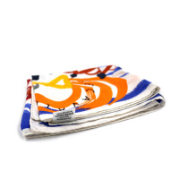 Hermes Foulard Carrè Le Cavalier à La Trompette Seta Panna Multicolor