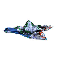 Hermes Foulard Carrè Sieste Au Paradis Seta Blu Multicolor