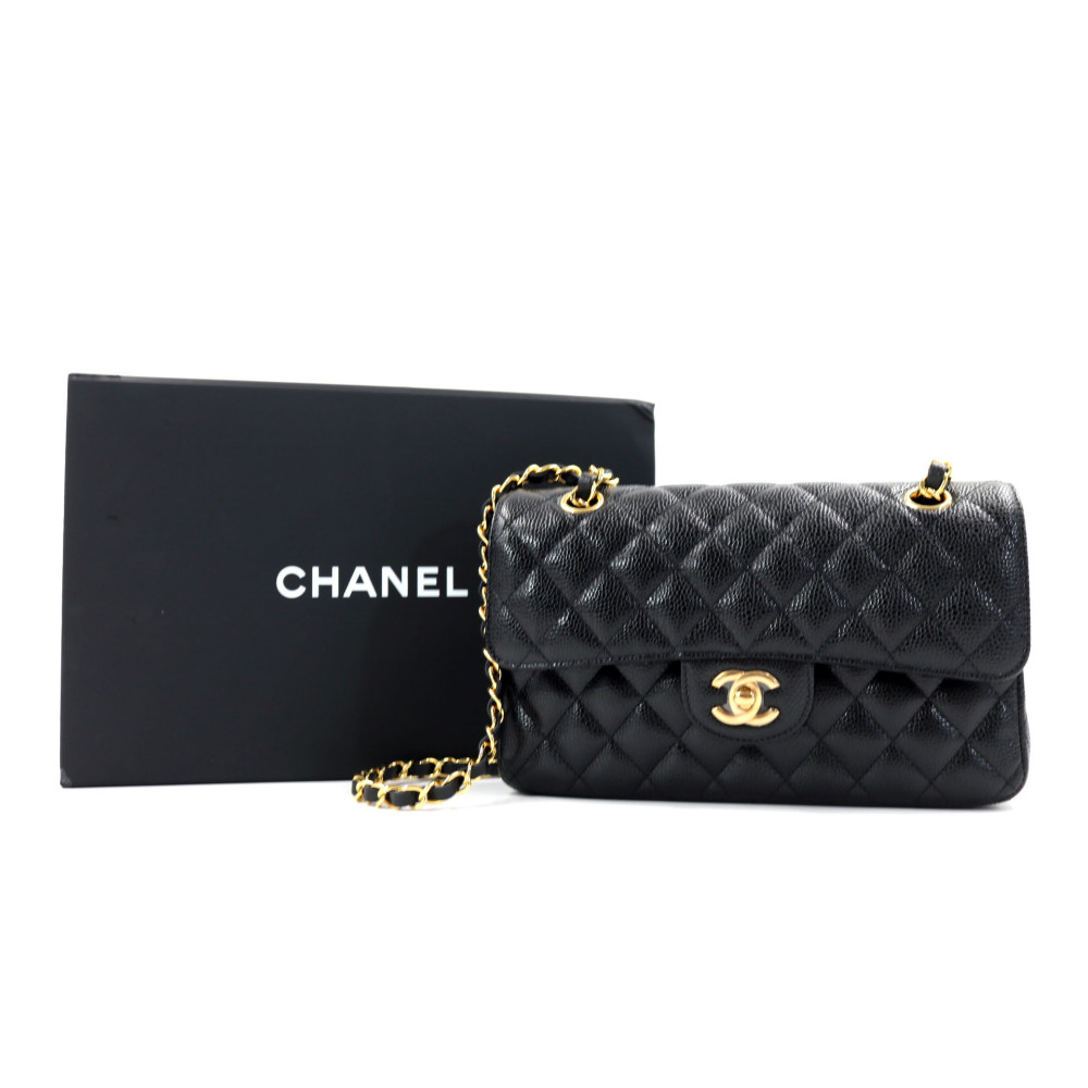 Chanel Classica 11.12 Small Double Flap Pelle Caviar Nera