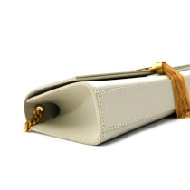 Saint Laurent Kate MM Pelle Grain De Poudre Blanc Vintage