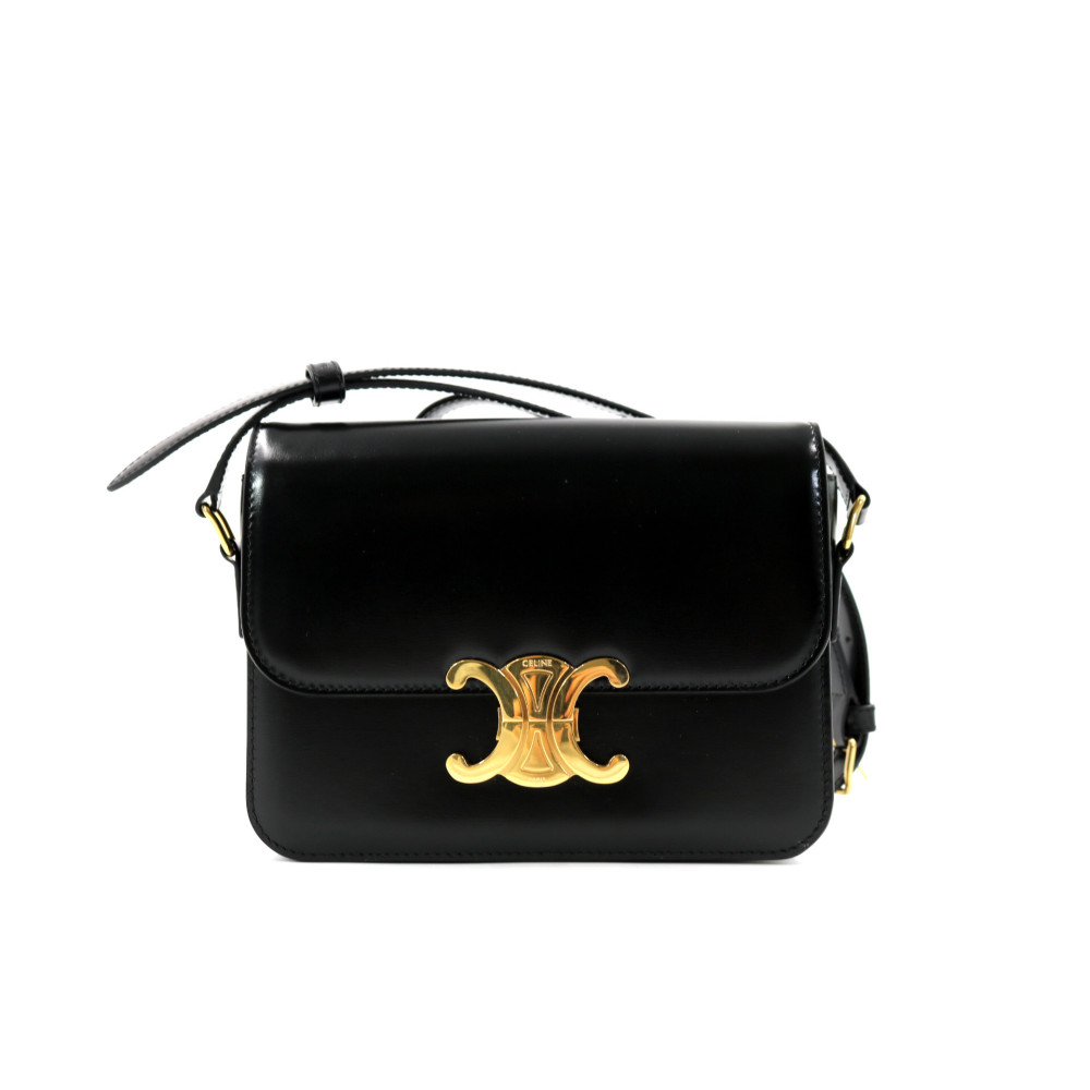 Celine Triomphe Teen Pelle di Vitello Nera