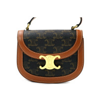 Celine Clea Mini Tela Triomphe Marrone