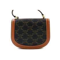 Celine Clea Mini Tela Triomphe Marrone