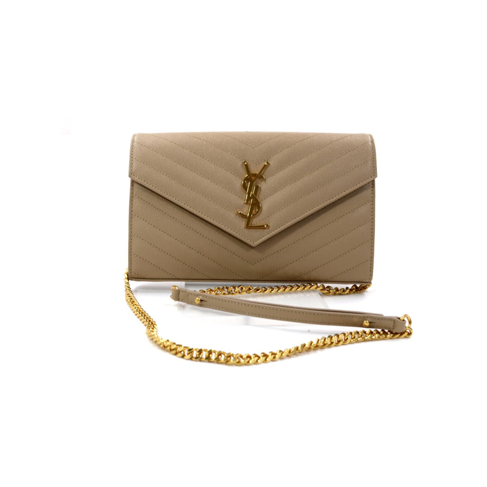 Saint Laurent Cassandre Pelle Beige