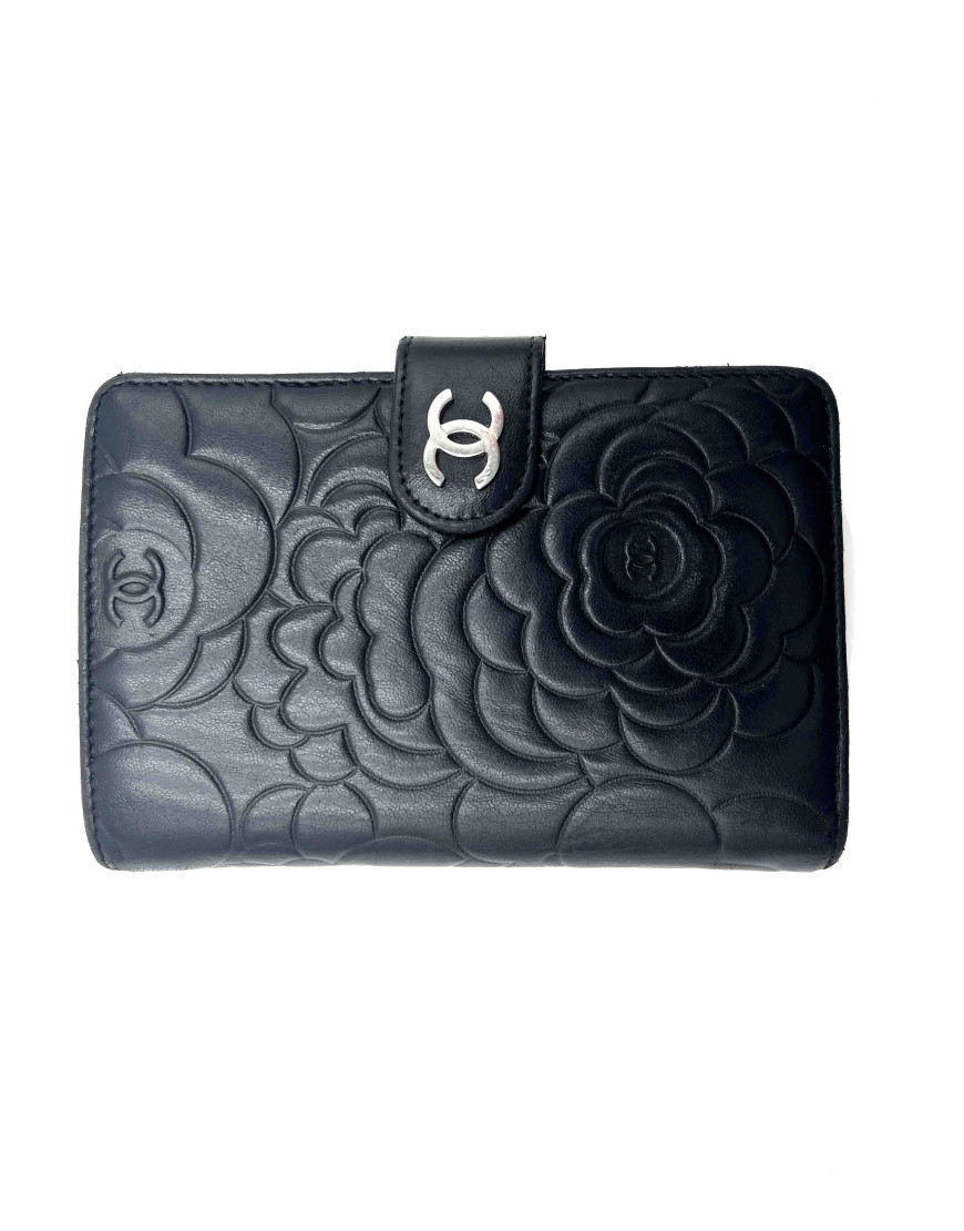 Chanel Portafoglio Camelie Pelle Nera