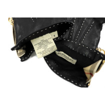Burberry Guanti Pelle di Cervo Nero