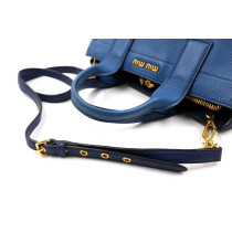 Miu Miu Tote Caribu Pelle Blu Bicolor