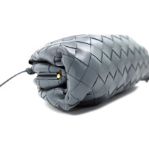 Bottega Veneta Pouch Mini Pelle Intrecciata Grigia