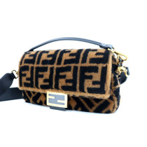 Fendi Baguette Montone e Pelle Marrone e Nero