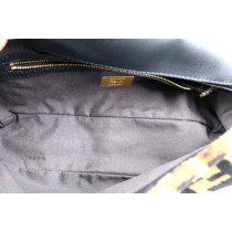 Fendi Baguette Montone e Pelle Marrone e Nero