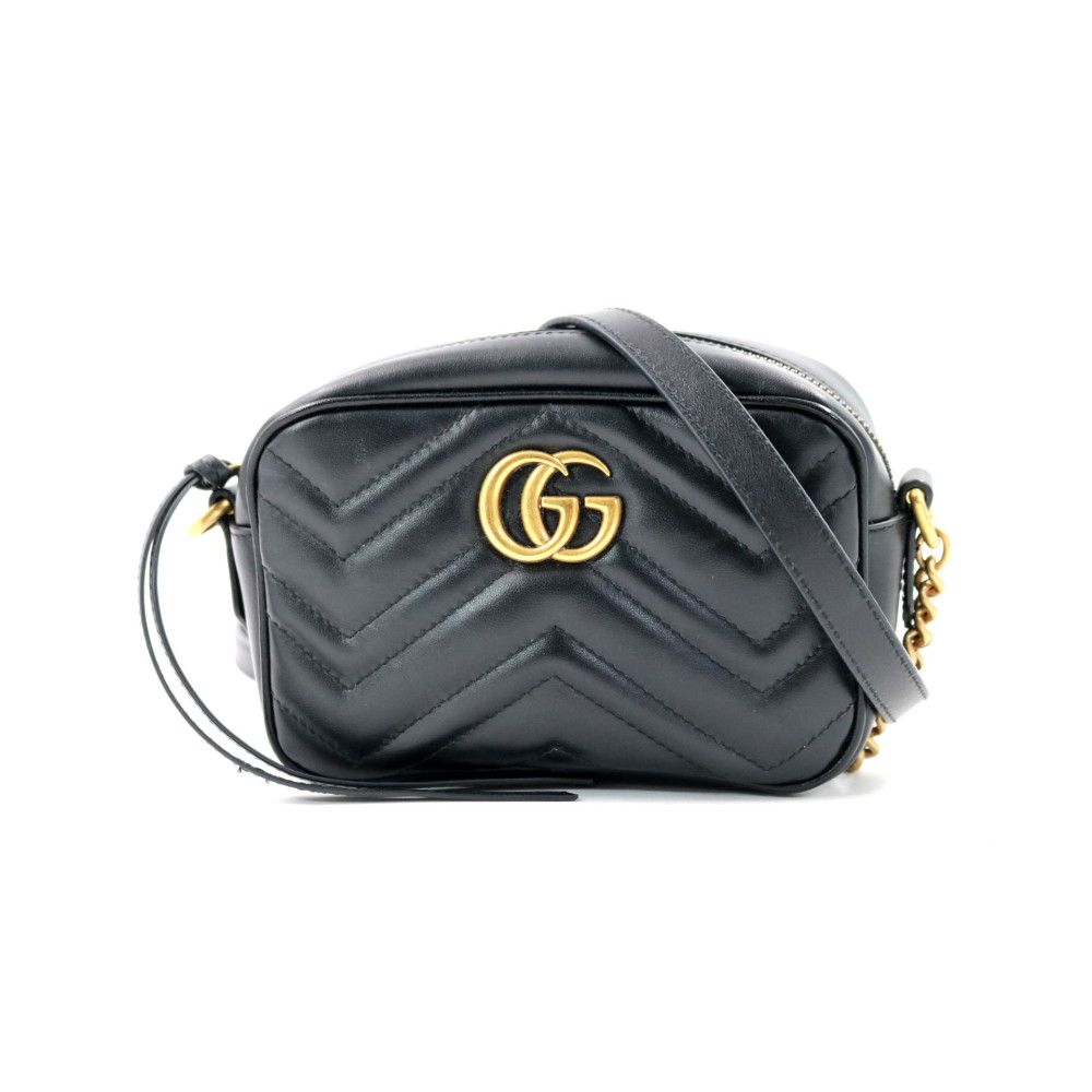 Gucci Sac à bandoulière GG Marmont Mini Cuir Noir