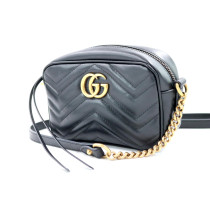 Gucci Sac à bandoulière GG Marmont Mini Cuir Noir