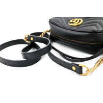 Gucci Sac à bandoulière GG Marmont Mini Cuir Noir