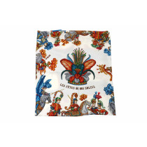 Hermès Foulard Fête du Roi Soleil Soie Blanche et Bleue