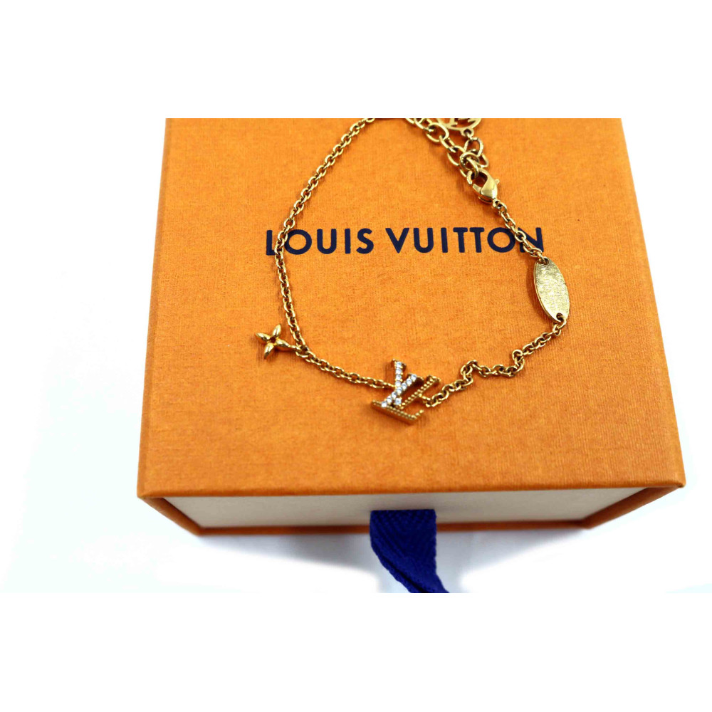 Louis Vuitton Bracciale Iconic Metallo e Cristalli Oro