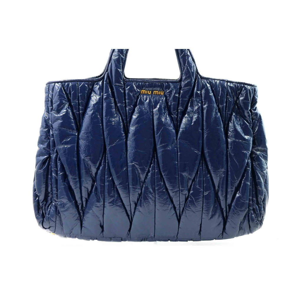 Miu Miu Tote Twisted Vernis Blu