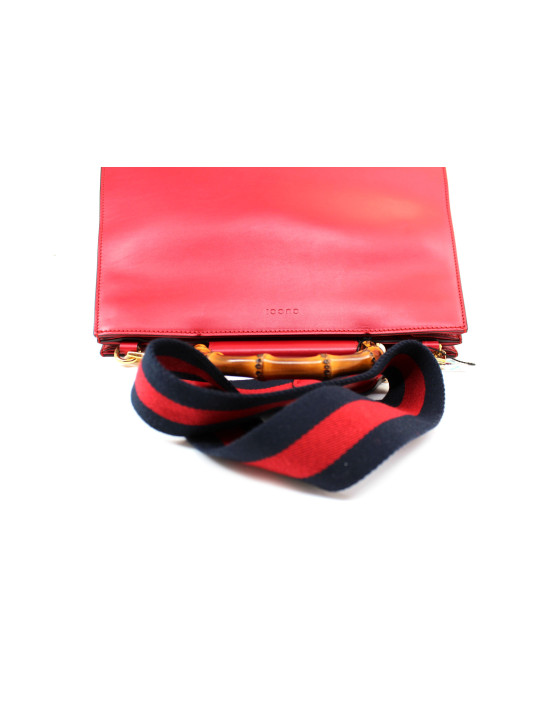 Gucci Shopping Bamboo Pelle Rosso