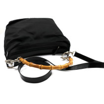 Gucci Tracolla Top Handle Bamboo Nylon Nero