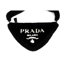 Prada Triangle Pelliccia Sintetica Nera