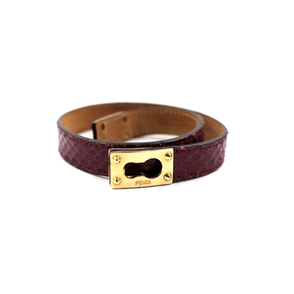 Fendi Bracciale Pitone Borgogna