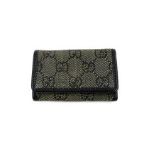 Gucci Portachiavi Tela e Pelle Nera