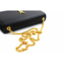 Saint Laurent Kate Medium Tassel con Nappina Pelle Grain De Poudre Nera