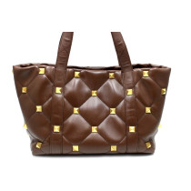 Valentino Roman Stud Shopping Pelle Marrone