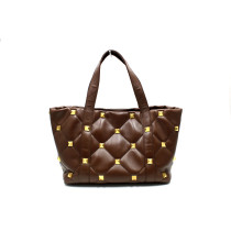 Valentino Roman Stud Shopping Pelle Marrone