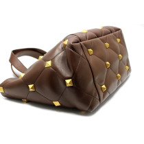 Valentino Roman Stud Shopping Pelle Marrone