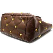 Valentino Roman Stud Shopping Pelle Marrone