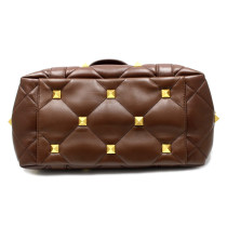 Valentino Roman Stud Shopping Pelle Marrone