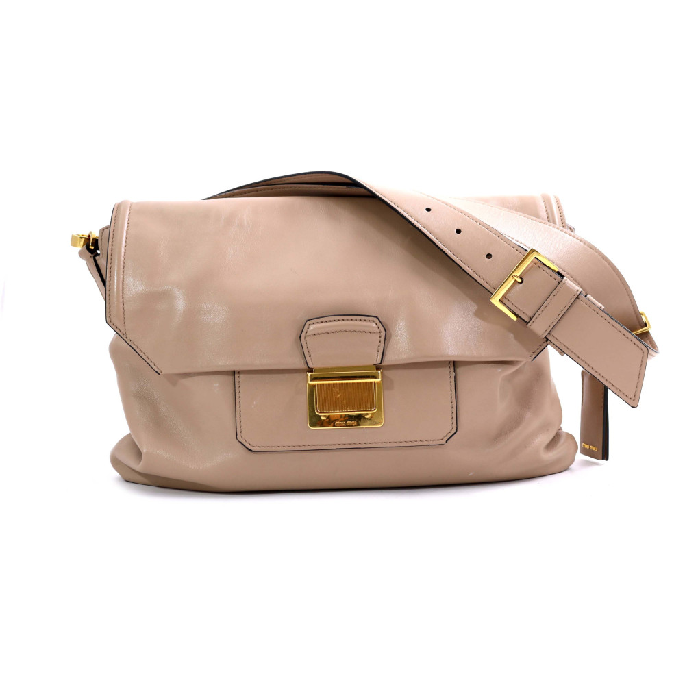 Miu Miu Soft Flap Pelle Beige