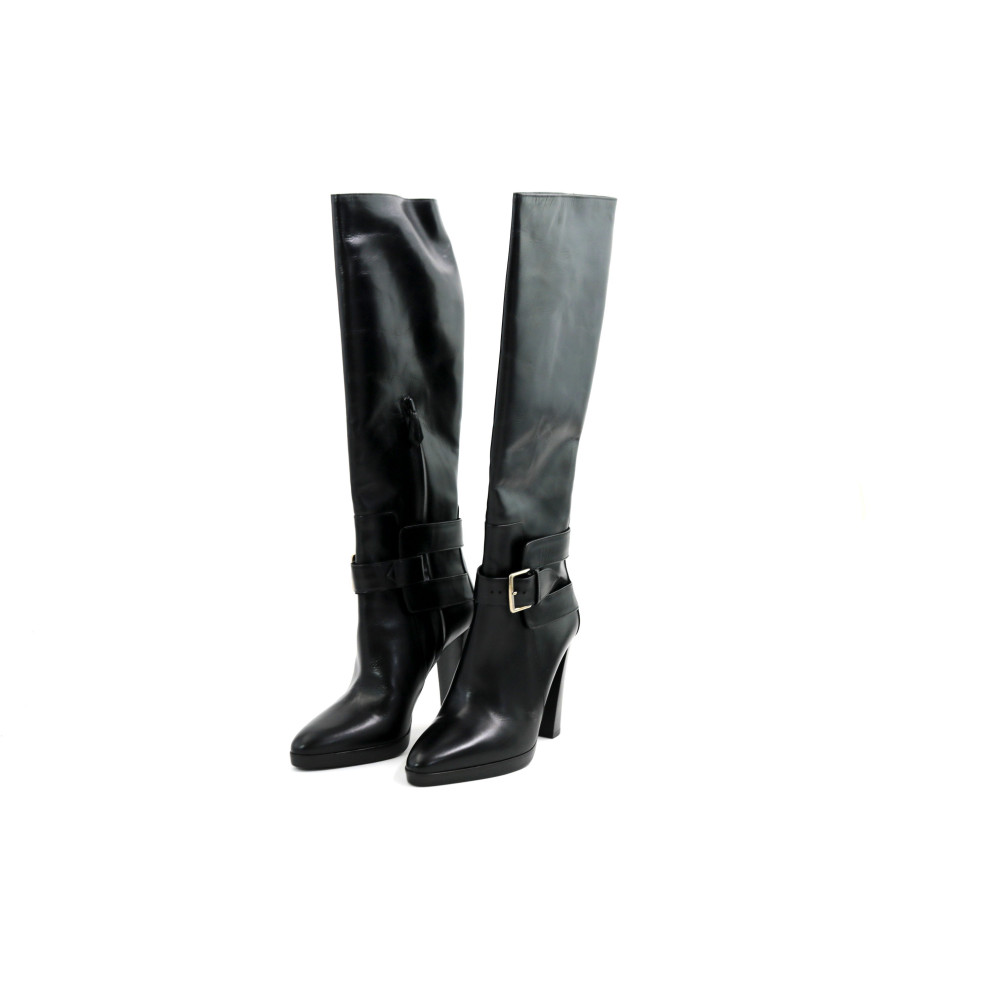 Hermes Stivali Pelle Nera