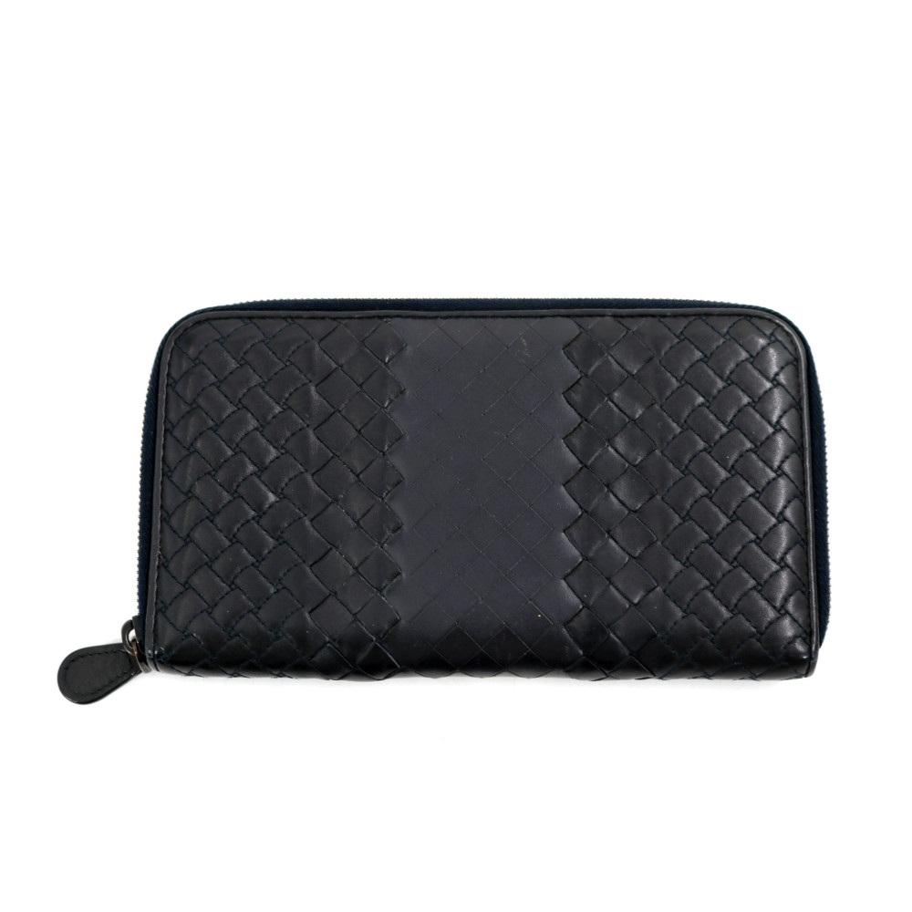 Bottega Veneta Portafoglio Pelle Marrone e Blu